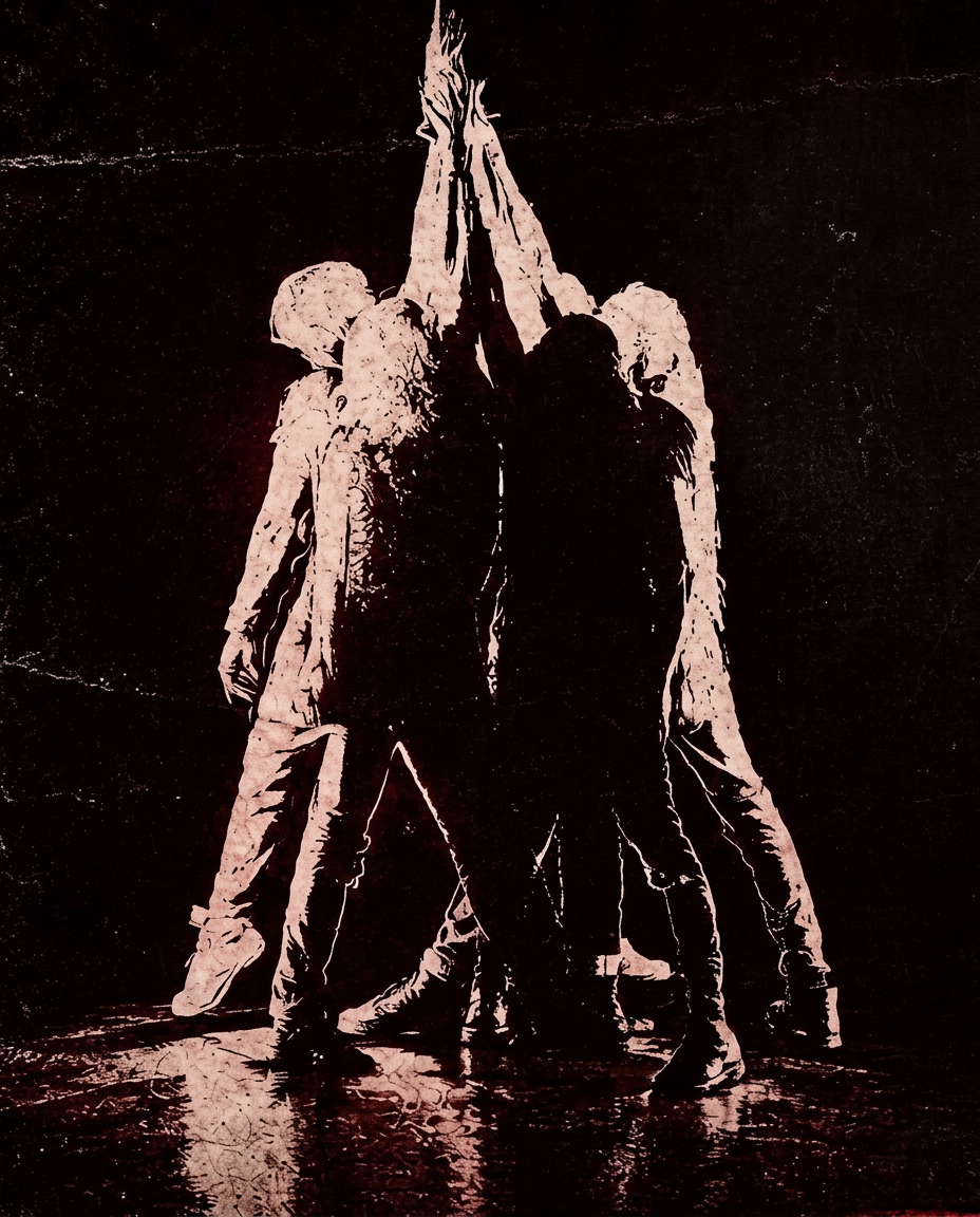 Distressed silhouette artwork from the Bettermen poster